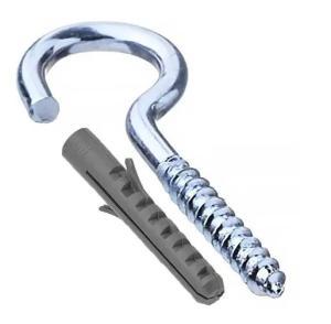 Gancho com bucha 8mm com 6 unidades